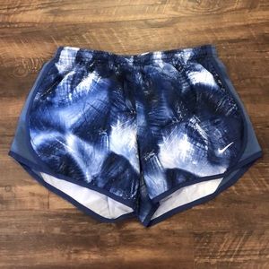 Blue and White Patterned Nike Running Shorts